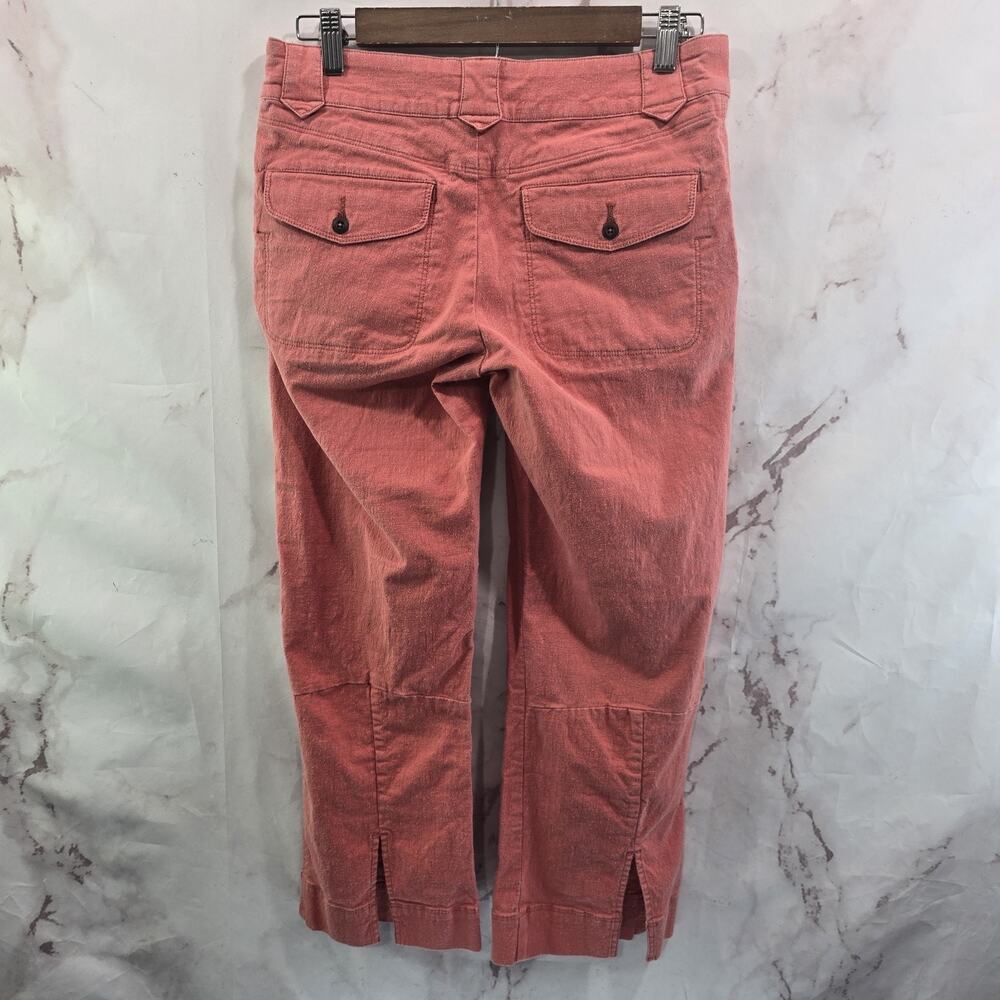 Patagonia Pants Womens 4 Pink Mid Rise Capris Crop Organic Cotton Hemp Slit
